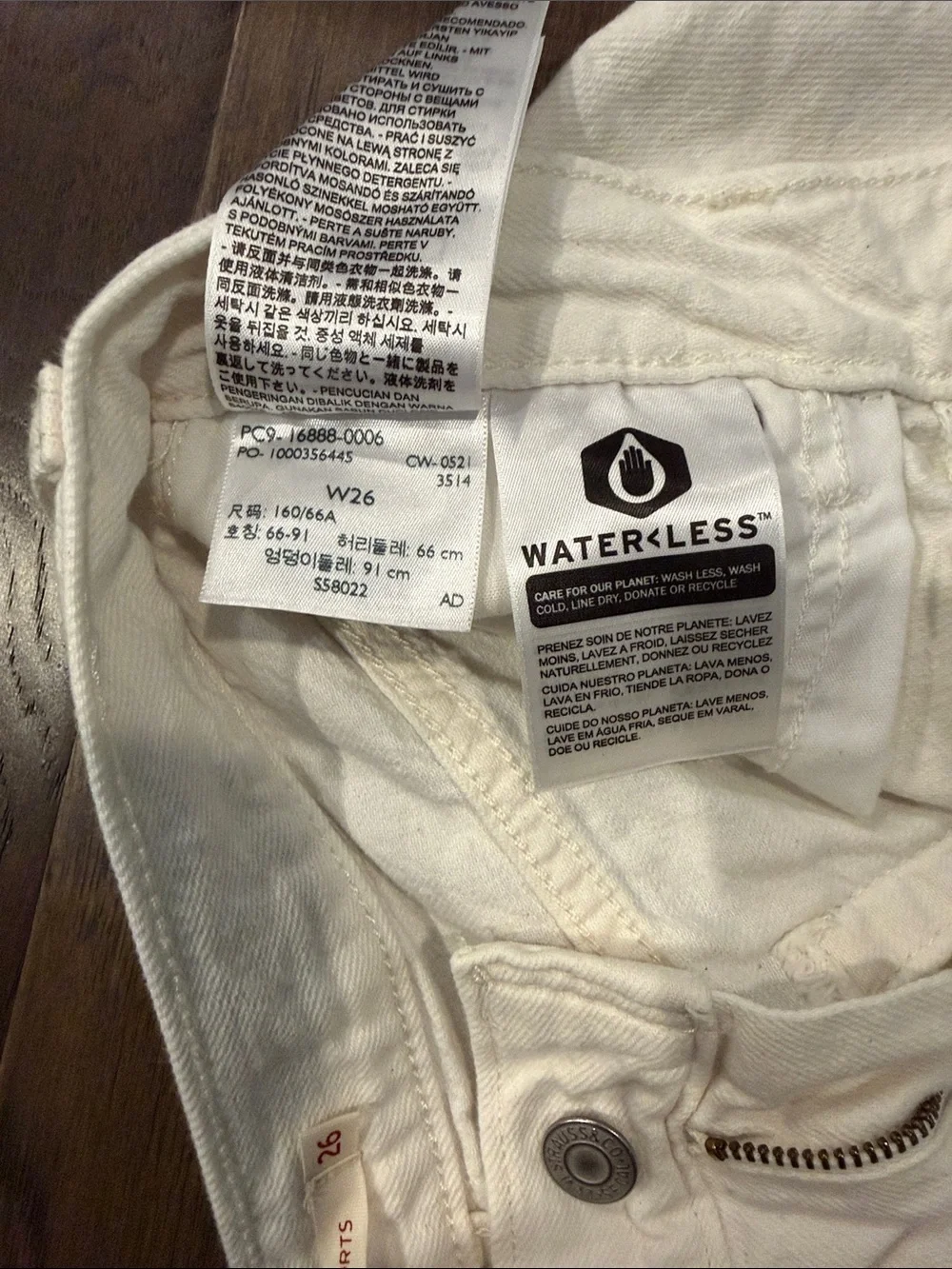 Levi's White High-Rise Denim Shorts